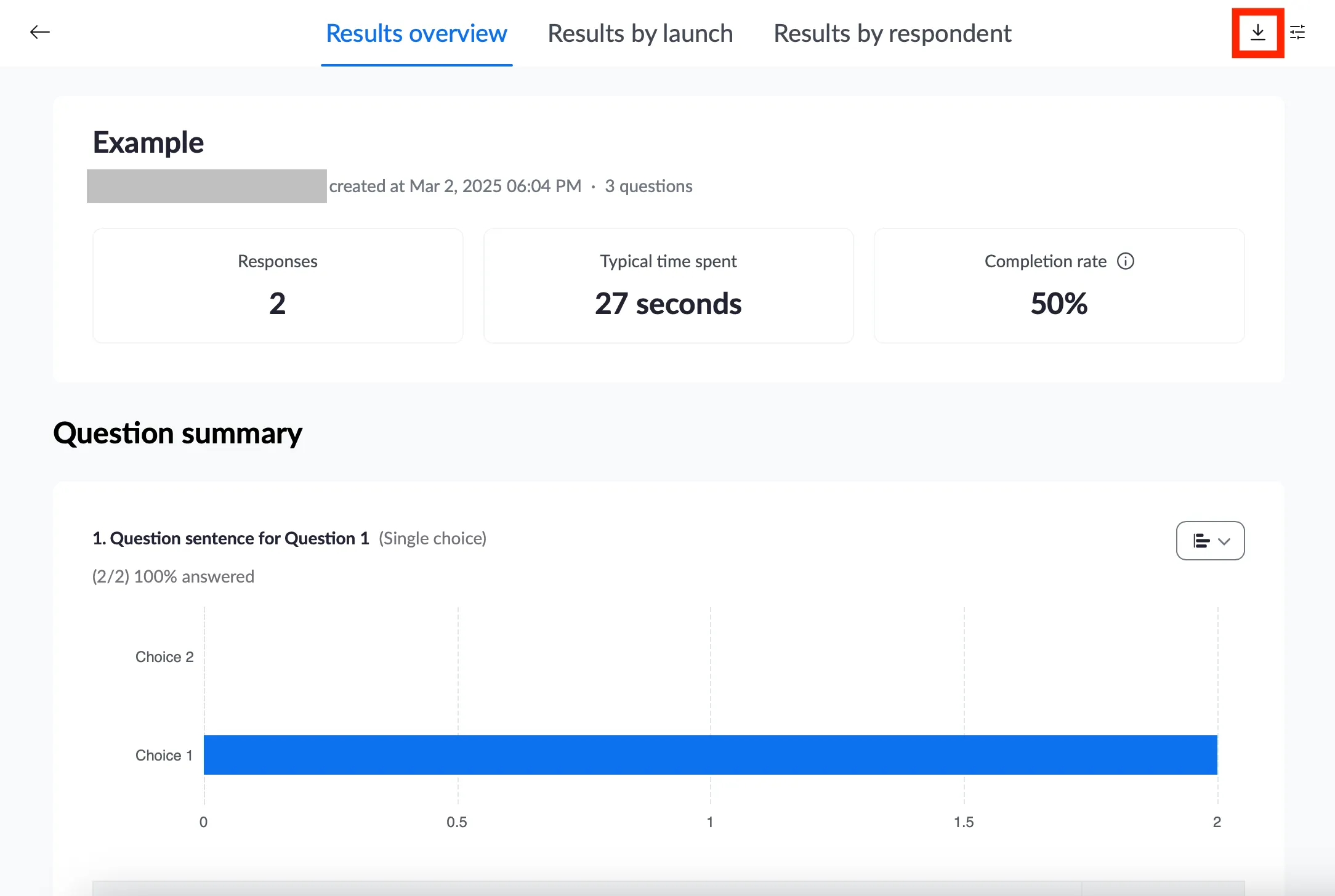 the results viewing screen